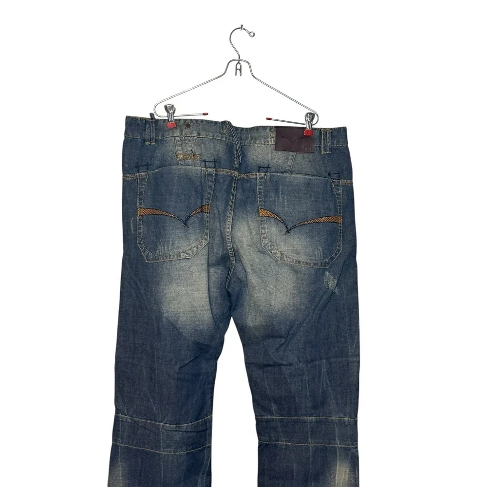 SYN Men's‎ Jeans Prankster Straight Fit Trousers Cotton Hi-Rise Dirty Blue 40X34